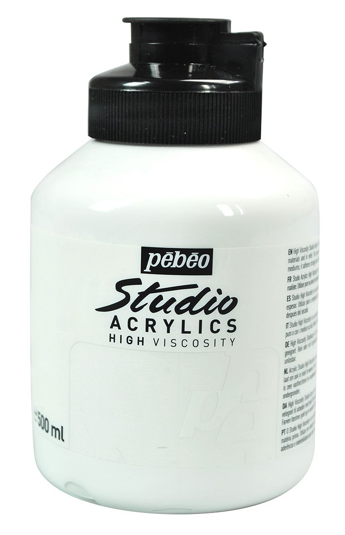 Pébéo - Acrylic Fine Studio Acrylics - Titanium White 500 ml, 500 ml (Pack of 1)