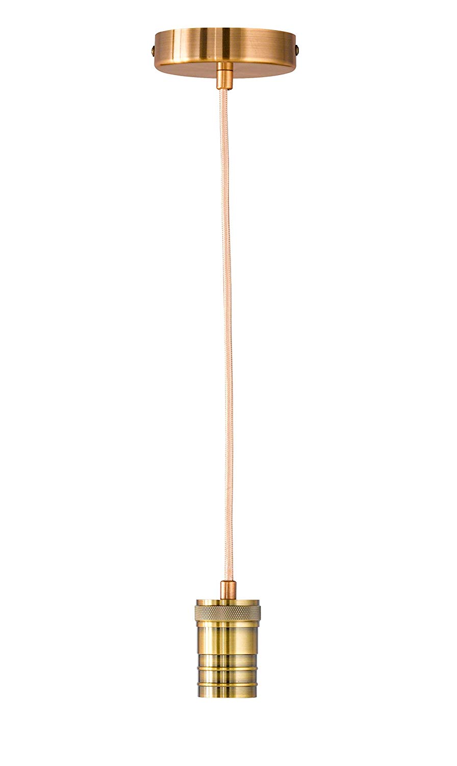 Wofi Nala Pendant Light 1 Bulb, Brass Coloured, 10 x 10 x 150 cm