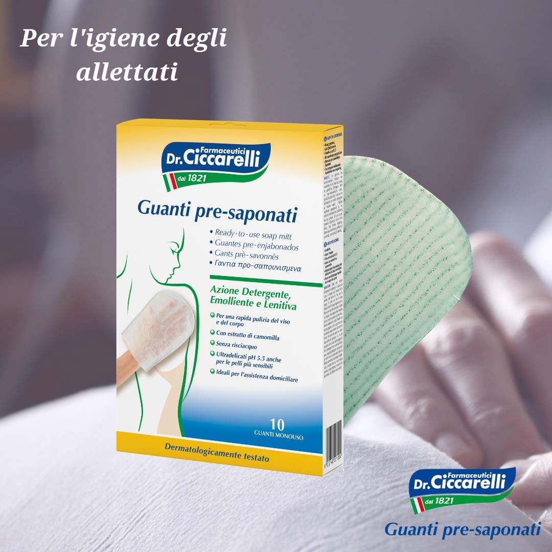 Ciccarelli Dr. Igiene Corpo Ready-to-Use Soap Mitt, 10-Piece, Bianco, 10 count (Pack of 1) - Image 4