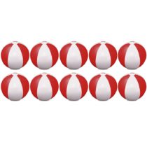 eBuyGB Pack of 10 Inflatable Colour Ball - Beach Pool Game, Red, 22 cm/9"