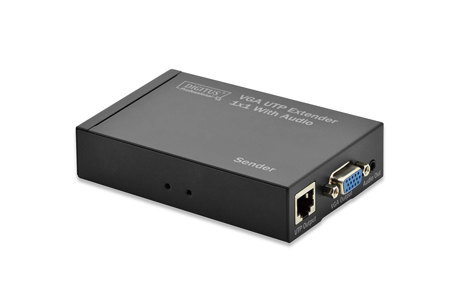 DIGITUS VGA Over UTP Extender Set (300 M Signal Extension), Black, 75mm x 110mm x 25mm - Image 3