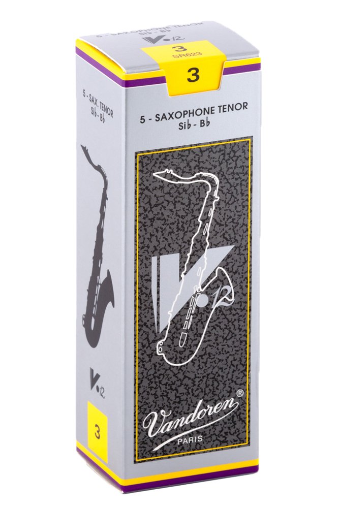 Vandoren V12 Tenor saxophone reeds, box of 5 - Strength 3, WOOD, dureza 3