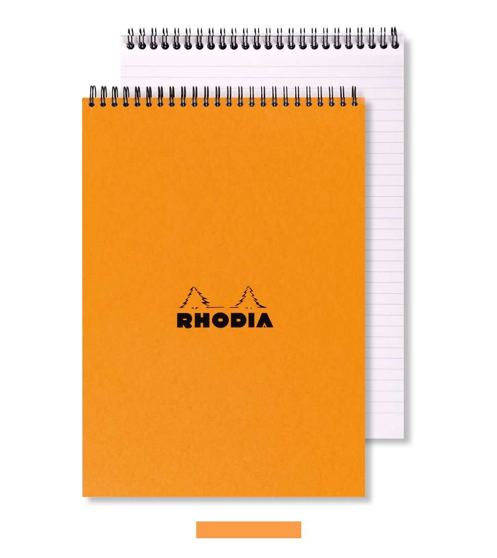 RHODIA 18503C, Spiral Notebook (Full Bound) Orange, A4, Dotted Dot, 80 Detachable Sheets, 80G Clairefontaine Paper