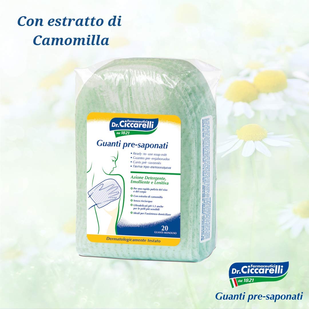 Dr. Ciccarelli Igiene Corpo Ready-to-Use Soap Mitt, 20-Piece, Green, 20 count (Pack of 1) - Image 2