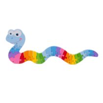 New Classic Toys 10533 Puzzle Snake Educational Wooden Toys for 3 Year Old Boy and Girl Toddlers Learn The Alphabet, Multi Color