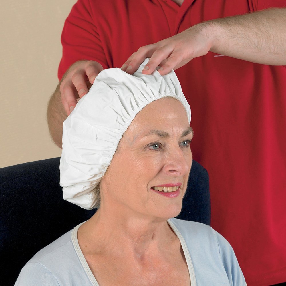 NRS Healthcare Nilaqua Shower Cap, Waterless, No Rinse, Shampoo Cap, White - Image 4
