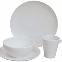 Flamefield SV0116 16-Piece Seramika Vanilla Melamine Set, White