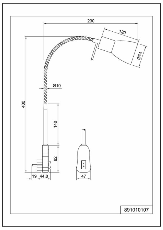 Trio Leuchten LED Plug Spotlight Metal E14 5 W Matt Nickel 22 x 4.7 x 40 cm - Image 3