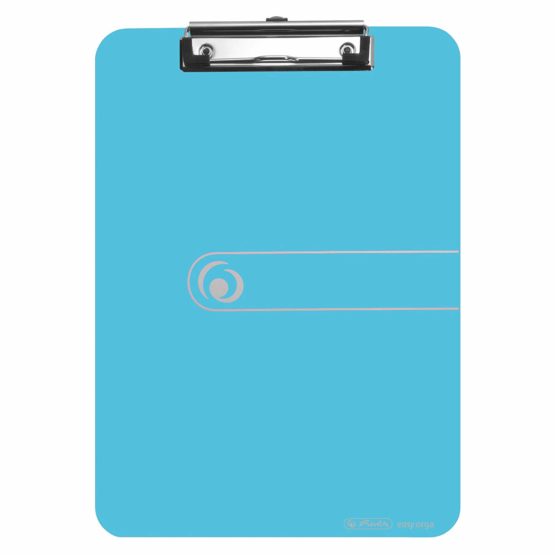 Herlitz 10842409 Clipboard A4 Kraft Paper Cover with Clip Mechanism and Hanging Hole, FSC Mix. Assorted Colours. Light Blue