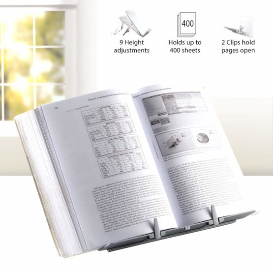 Fellowes Booklift Copy Holder Holds up to 400 Sheets - Silver, 21140 - Image 3