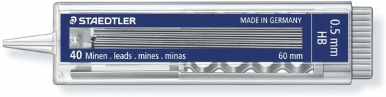 Staedtler Mechanical Pencil Leads HB 0.5 mm Pack of 10 Cases Each Containing 40 Leads