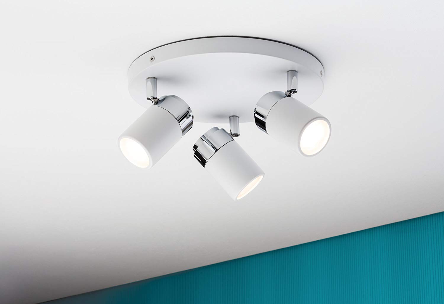 Paulmann 66712 Spotlight Zyli IP44 Rondel max 3x10W GU10 White/Chrome 230V Metal, White, Chrome, 25 x 25 x 11 cm - Image 3