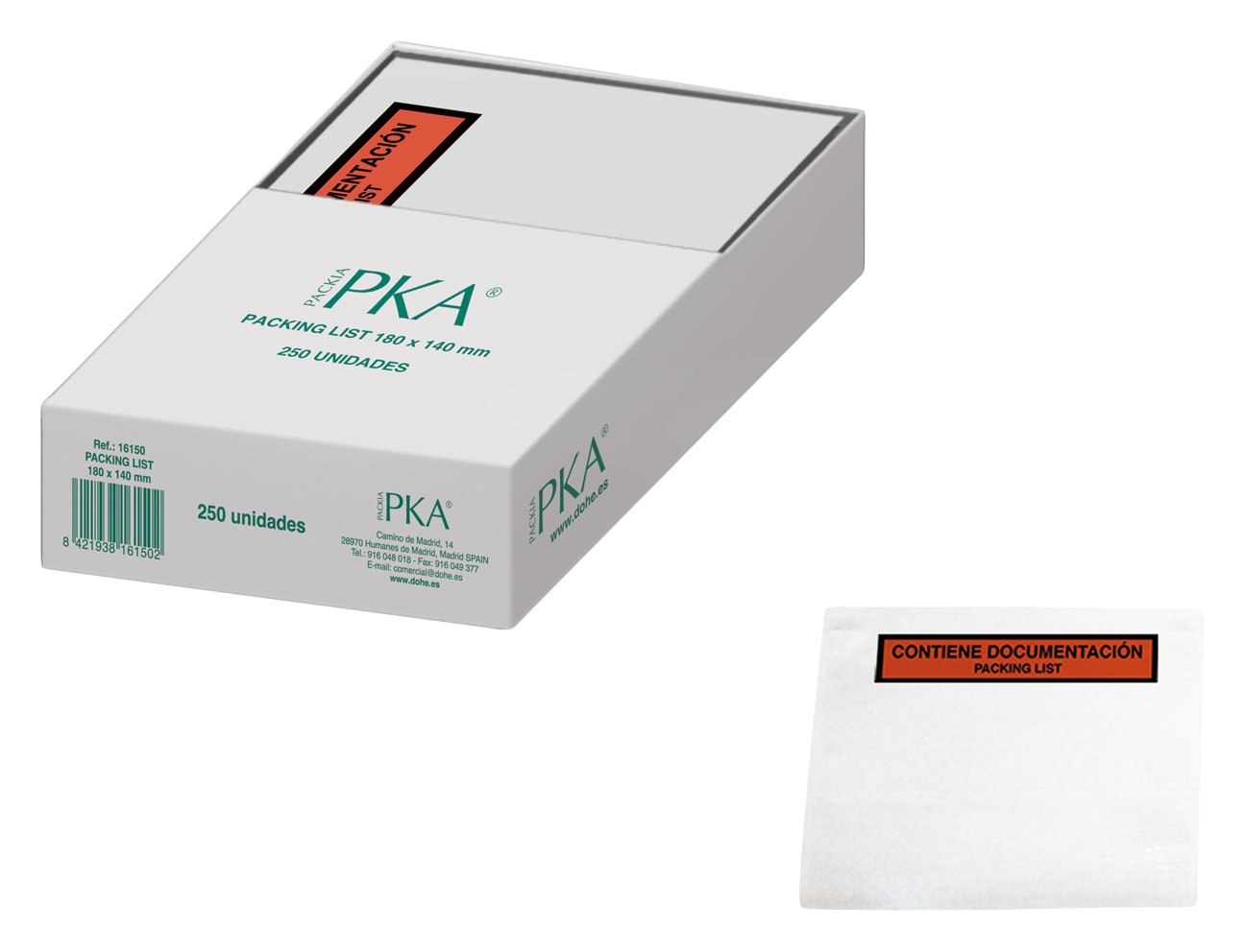 PKA Packing List Envelopes, 180 x 140 mm, Pack of 250, Units