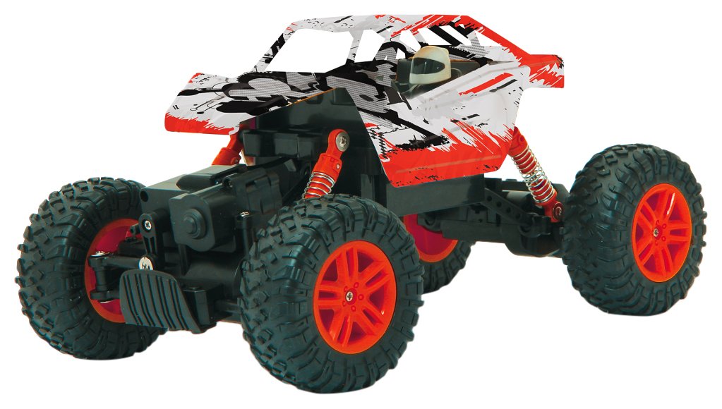 Jamara 410054 "Hillriser Crawler 4WD Remote Controlled Device Model Kit, Red, 1:18 Scale