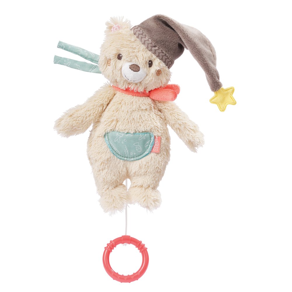 Fehn 060119 Bear Mini Music Box, Wind-Up Music Box with Removable Mechanism, for Babies and Toddlers from Newborns Onwards