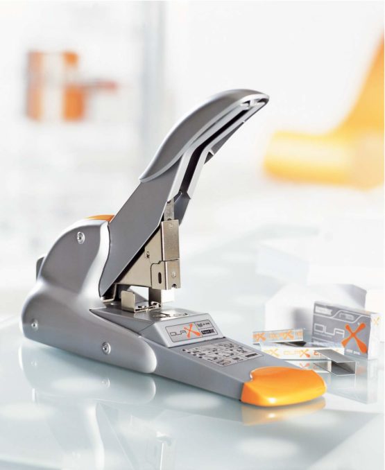 Rapid 21698301 DUAX Heavy Duty with Staples, Stapler, Flat Clinch, Dual Technology, Silver/Orange, 170 Sheet Capacity - Image 2
