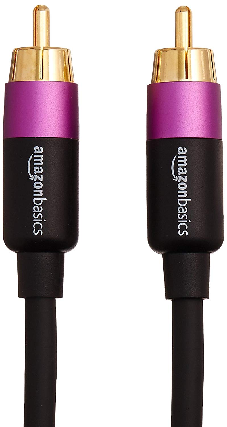 Amazon Basics 1 RCA Audio Cable for Subwoofer Amplifiers, Active Speakers with Gold-Plated Plugs, Black, 15.24 m - Image 3