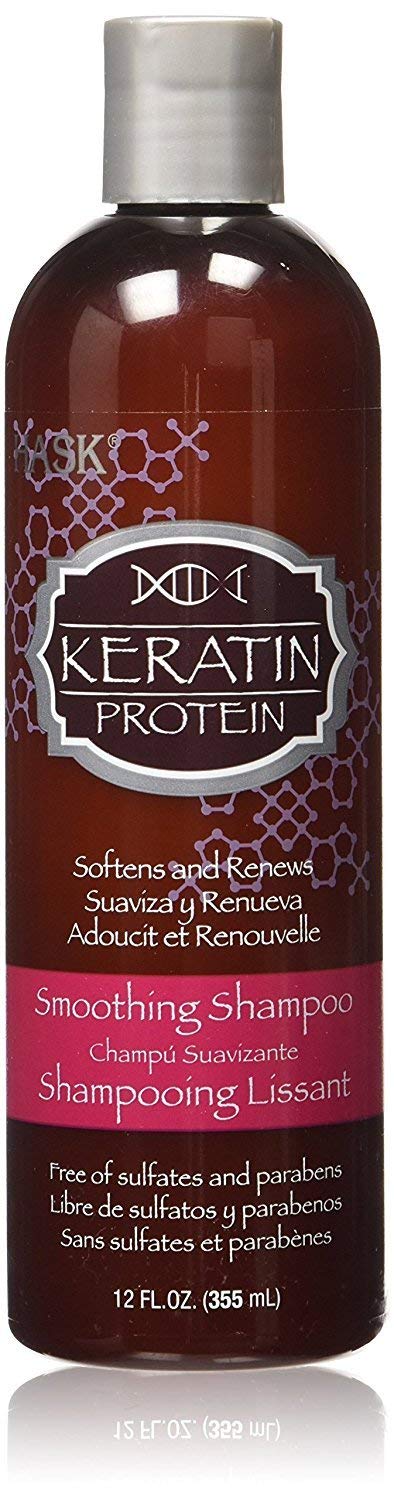 HASK Keratin Smoothing Shampoo for all hair types colour safe, gluten-free, sulfate-free, paraben-free - 1 355 ml Bottle