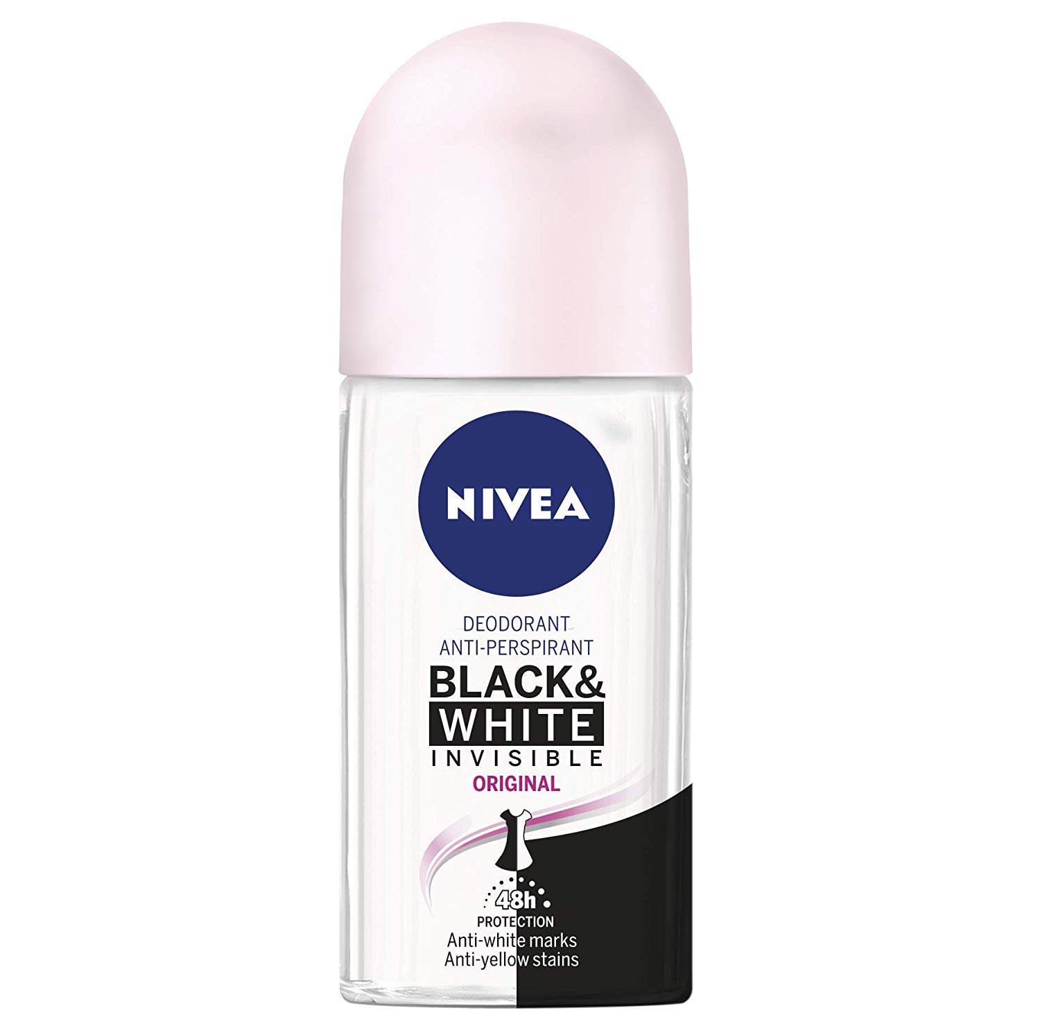 Nivea Black & White Original Roll-On Deodorant, 6 x 50 ml, 50 ml (Pack of 6) - Image 2