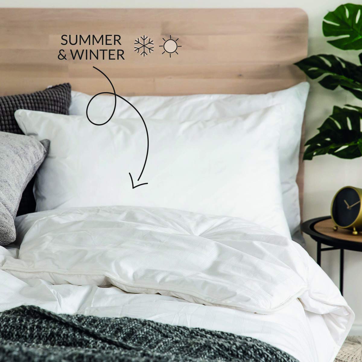 Snuggledown Luxury Cotton Double Duvet 10.5 Tog - Premium & Breathable All-Year Round Quilt, White, Double Bed - Image 3
