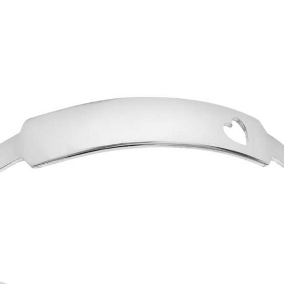 Tuscany Silver Sterling Silver Heart ID Extendable Baby Bangle - Image 2