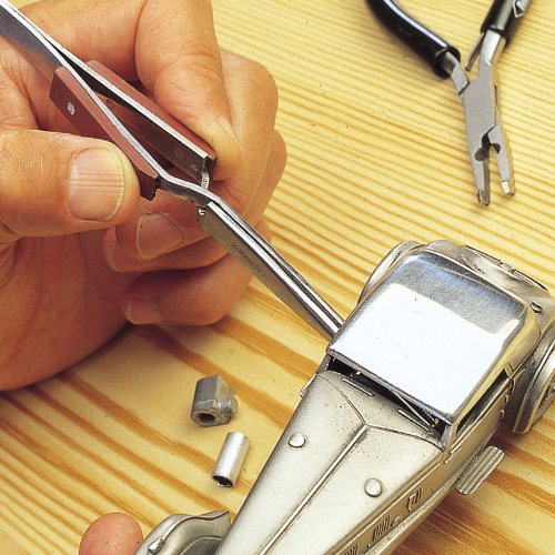 Modelcraft Jeweltool Curved Fibre Grip Tweezers, Silver - Image 2