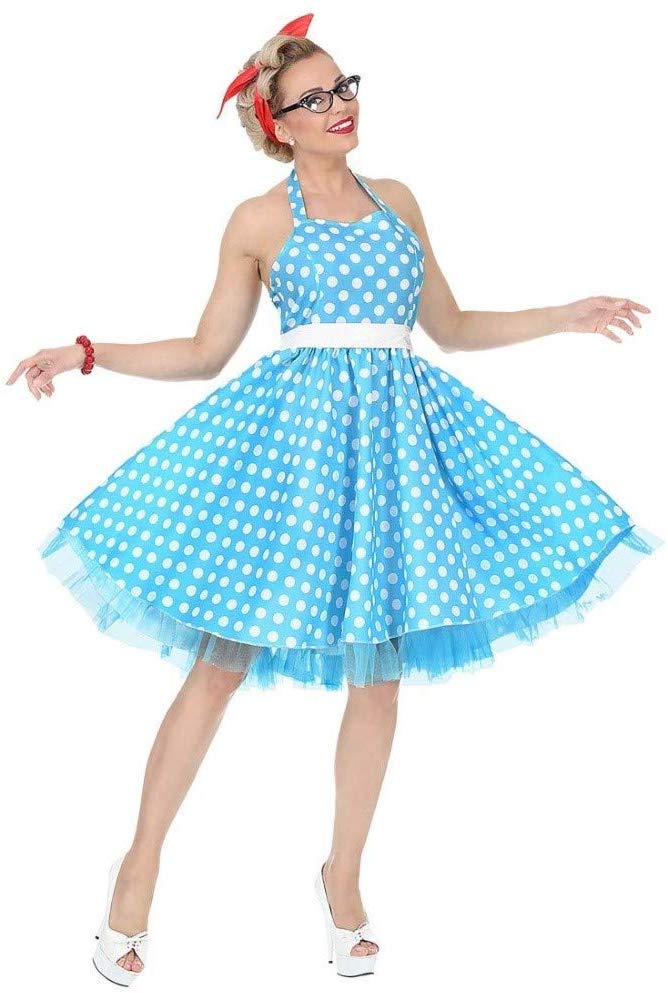 WIDMANN THE 50s FASHION (dress with petticoat, belt) - (M), Light Blue