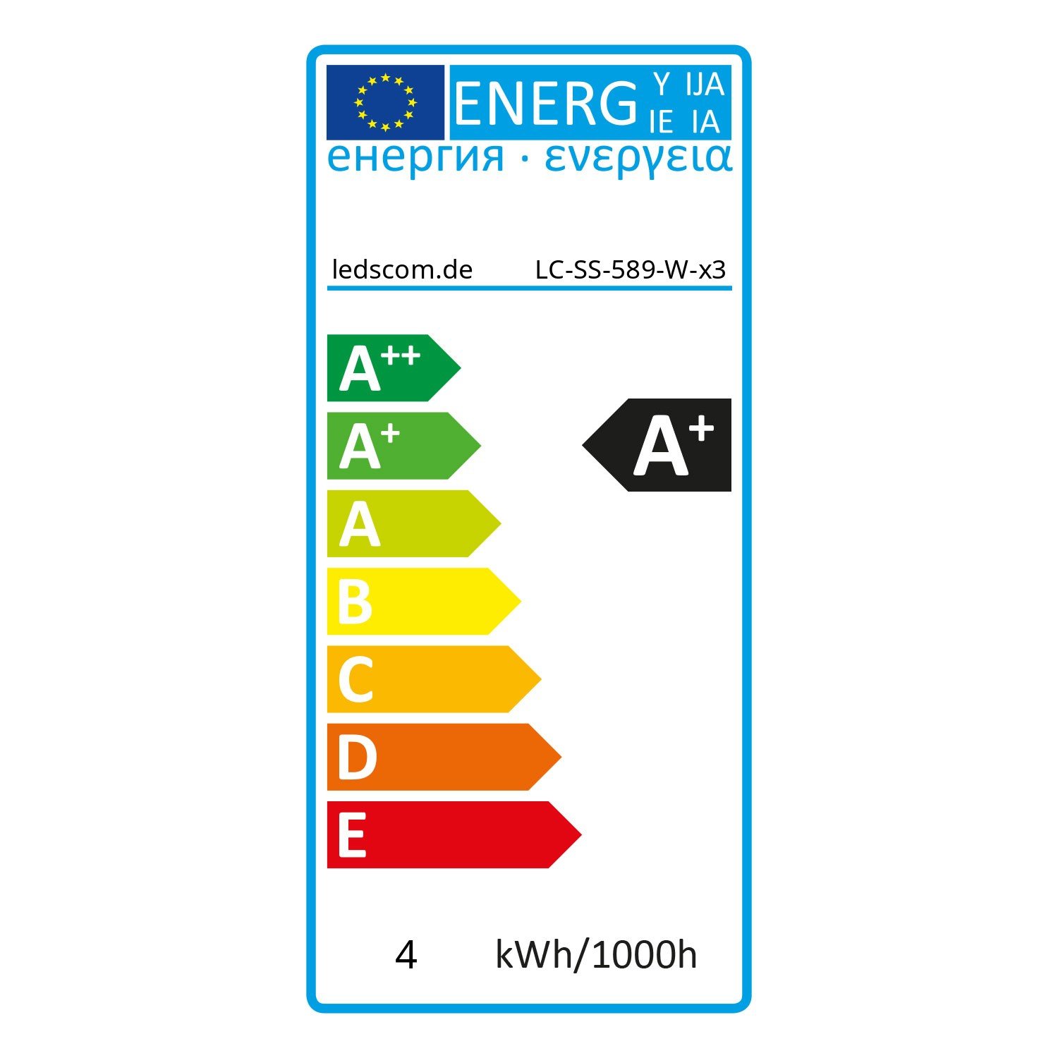 ledscom.de 3 Pieces GX53 LED Bulb, White (4000 K), 4 W, 420lm, 96°, matt, 3 Stück (1er Pack) - Image 3