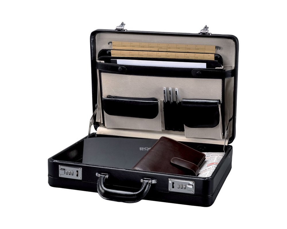 Alassio - 41033 TAORMINA - attache case briefcase, leather, black, 46 mm - Image 2