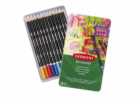 Derwent 2301937 Academy Colouring Pencils, Tin Box, , Multicolor, Set of 12 - Image 2