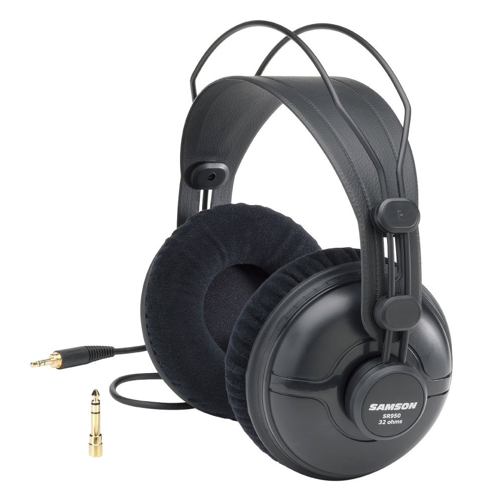 Samson SR950 Closed-Back Over-Ear Studio Headphones for Mixing and Editing black, medium