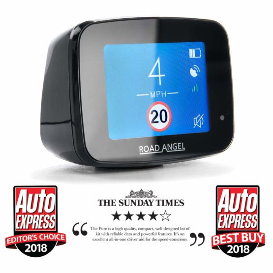 Road Angel Pure Advanced Speed Camera Detector System, Live Data, Lasers, Radars, Alerts, TFT Screen, Built-in Wi-Fi, Black