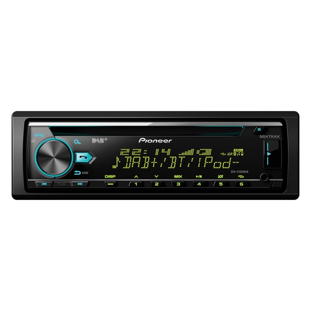 Pioneer DEH-X7800DAB Next generation CD Tuner with Bluetooth, USB, DAB/DAB+ and Spotify. Connects to Apple iOS & Android devices
