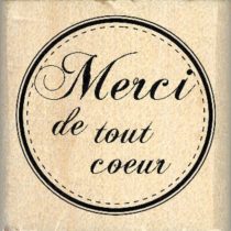 Florilèges Design FB208030 4 x 4 x 2.5 cm Scrapbooking Stamp Merci de Tout Coeur Design, Beige