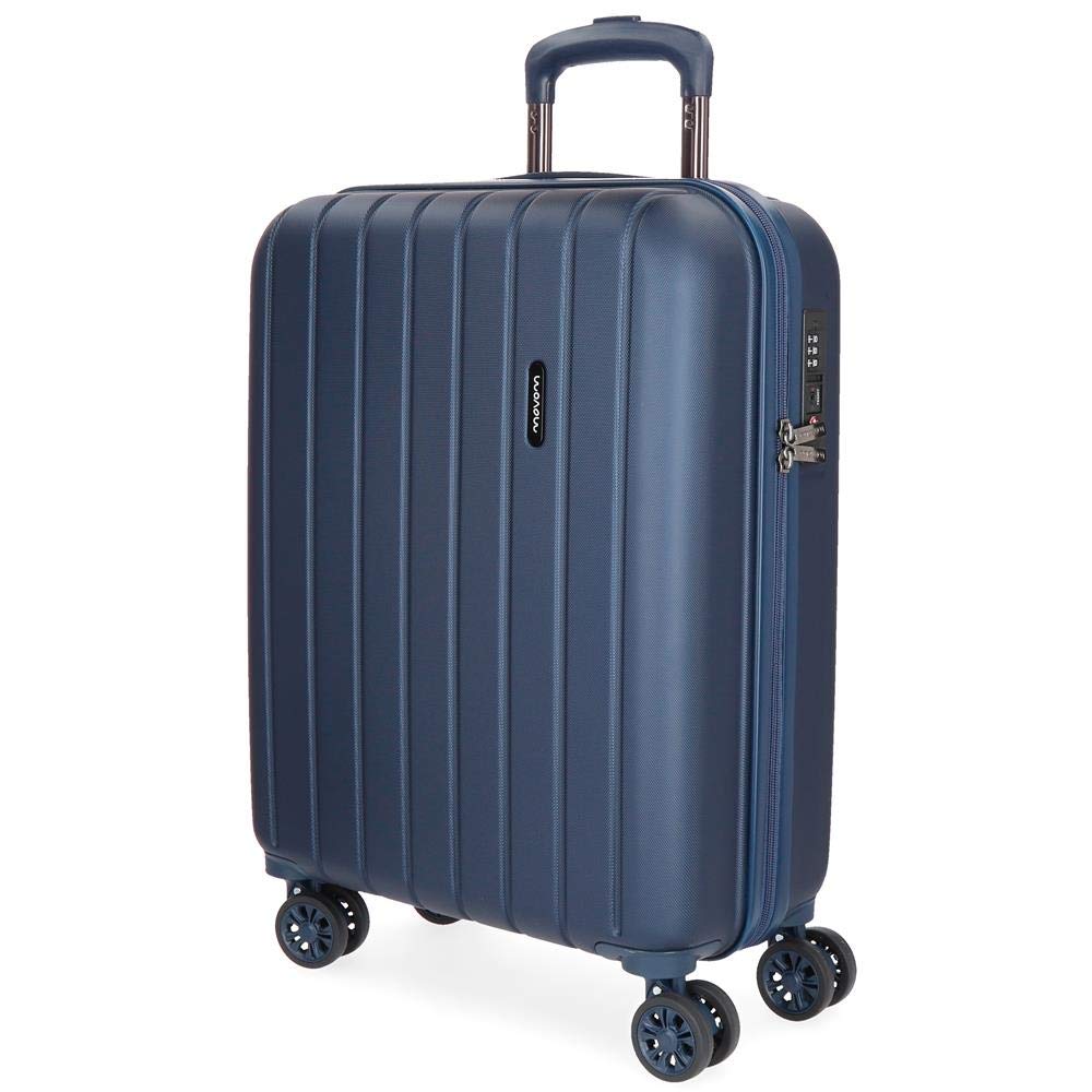 Movom Wood Blue Cabin Suitcase 40 x 55 x 20 cm Rigid ABS TSA Lock 38 Litre 3.2 kg 4 Double Wheels Hand Luggage