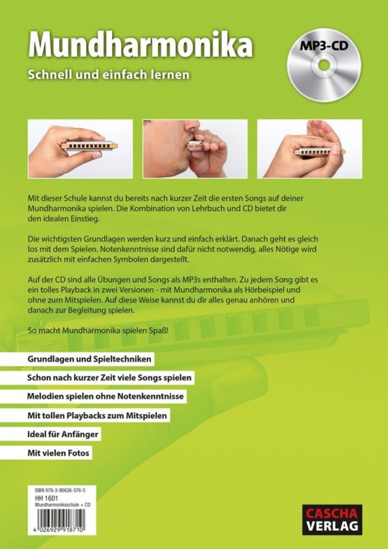 CASCHA HH 1600 DE MP3-CD Blues Harmonica Set with German Instructional Book - Image 3