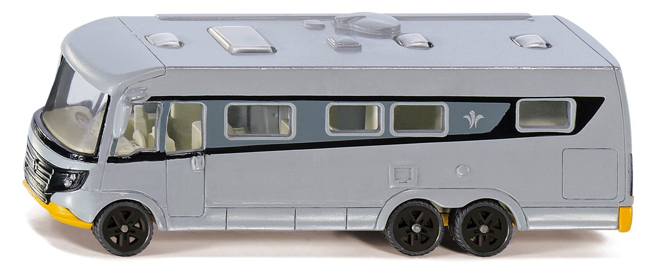 siku 1671, Niesmann + Bischoff Arto Camper Van, Metal,Plastic, Silver, Opening side door, Grijs, 128 x 39 x 42 mm
