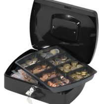 Q-Connect KF02603 Cash Box - Black , 255 X 200 X 90 mm