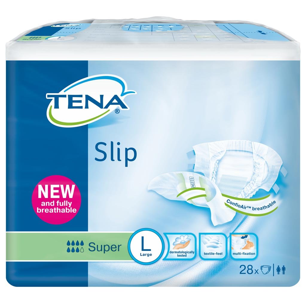 TENA SLIP SUPER LARGE 28'S, White, L (Pack of 28)
