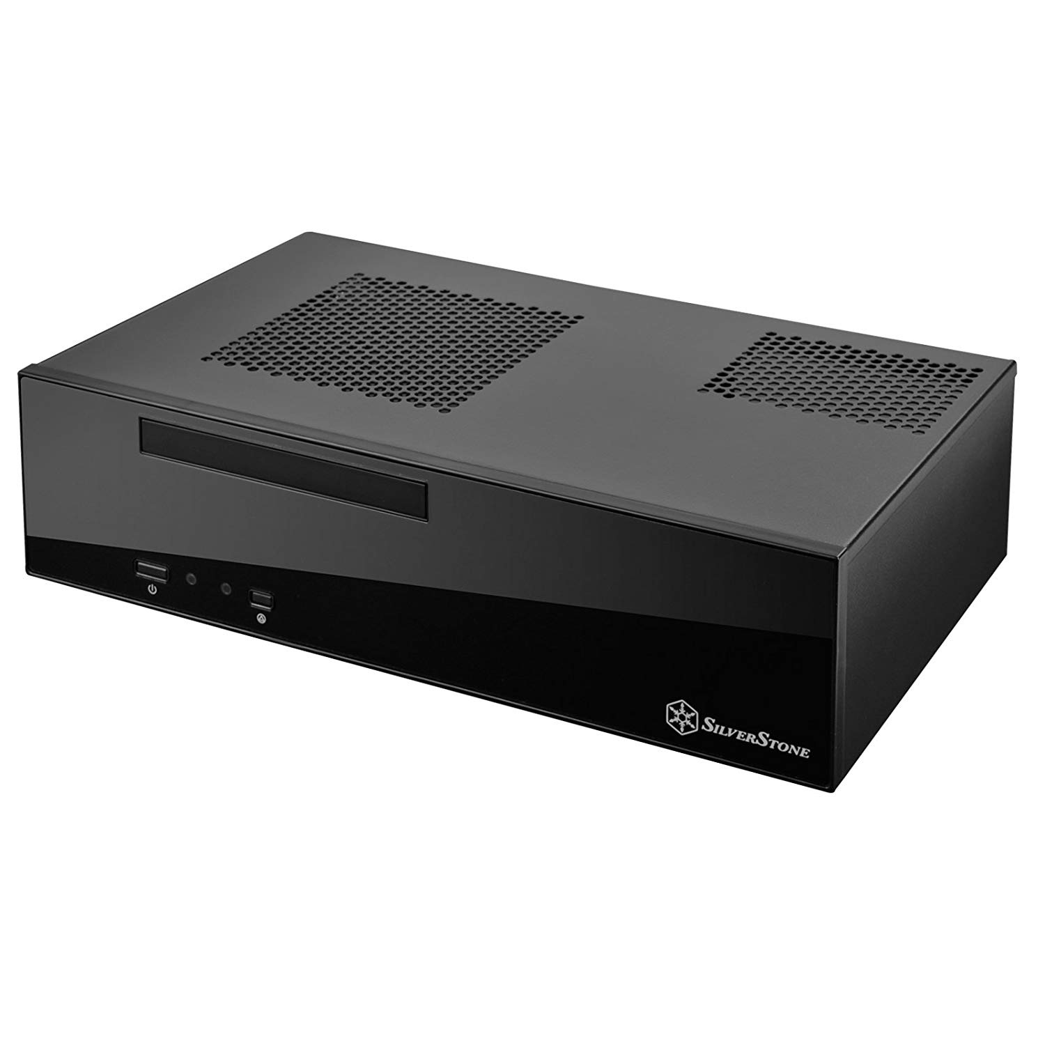SilverStone SST-ML09B - Milo Slim HTPC Mini-ITX Silent Computer Case, black, black / black