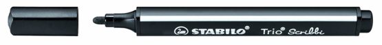 Felt Tip Pen - STABILO Trio Scribbi Box of 5 Black - Image 2