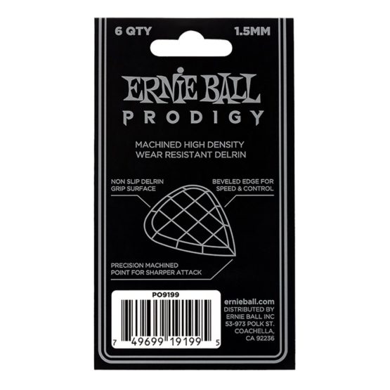 Ernie Ball 1.5 mm Black Standard Prodigy Picks 6-Pack - Image 3