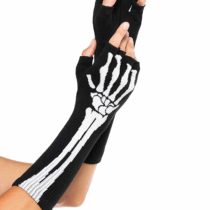 Leg Avenue 214422001 Skeleton Fingerless 2144-Skeleton Gloves, Black, One Size (UK 6-12)