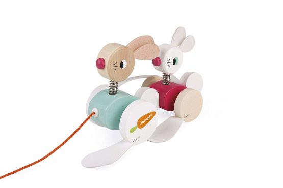 Janod J08207 Wooden Pull-Along Rabbit Family - Image 4