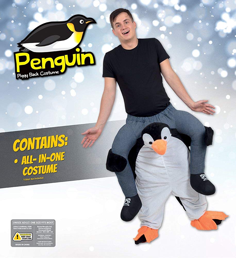 Penguin Piggy Back Costume Adult Fits Up Waist Size 38 Penguin Piggy Back Costume Adult Fits Up Waist Size 38