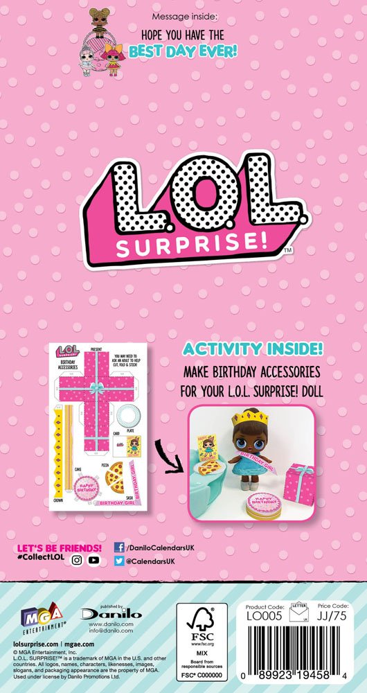 LOL Surprise LO005 9th Birthday Card Multi Colour, 232x128mm - Image 3