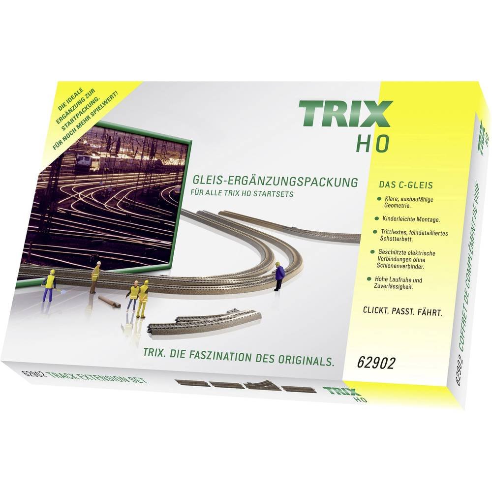 Trix 62902 Supplementary Set C 2 - Gauge H0 - Tracks and Switches - Two-Wire Track System, Track H0, 40.5 x 4 x 1 CM