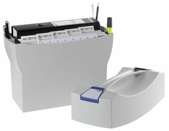 HAN 1901-11, Suspension file box SWING-PLUS with lid. The mobile office. Innovative design for 20 suspension files, integrated holder, light-grey - Image 2