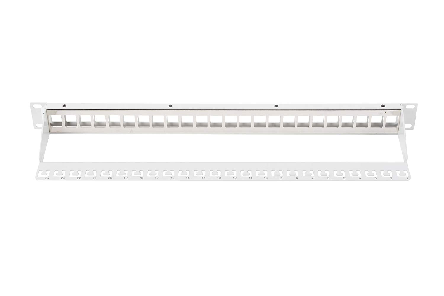 DIGITUS RAL 7035 Patch Panel Housing 1HE for Keystone Module 24-Port / 48.3 cm / 19 Inch for RJ45 and LWL Modules Grey - Image 2