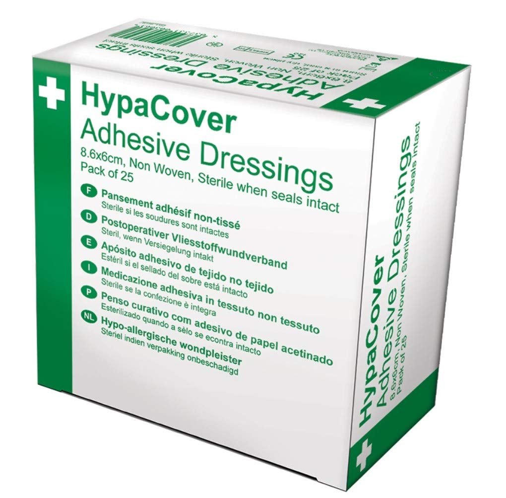 Safety First Aid Group HypaCover Adhesive Wound Dressing - Medium, 8.6 x 6 cm (Pack of 25) Sterile Hypoallergenic - Image 2